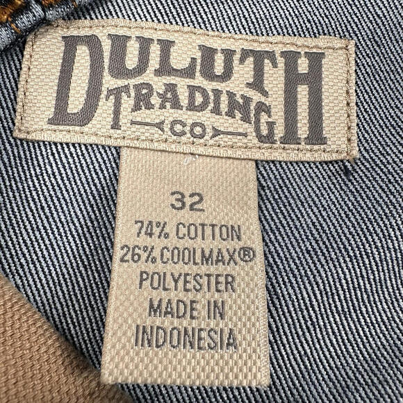 Duluth Trading Jean Shorts Men 32 Blue Flex Ballroom Carpenter Coolmax Denim Dad - Picture 2 of 6